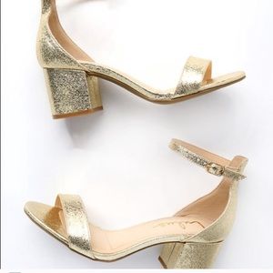 Lulus Harper gold ankle heels